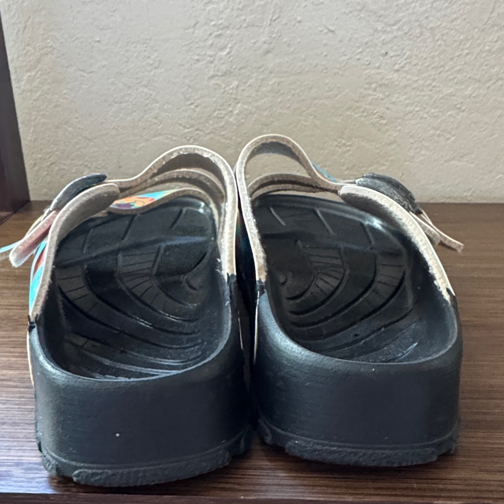Birkenstock Kids Floral Sandals - Blue and Orange - Picture 4 of 6